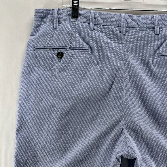 Chatham Chino Company Seersucker Short Mens 38 Lightweight Summer Striped Blue - Picture 7 of 11